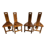 Suite of 4 brutalist-style tripod chairs