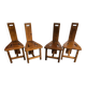 Suite of 4 brutalist-style tripod chairs