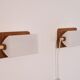 Paire d'applique scandinave en teck et acrylique 1970