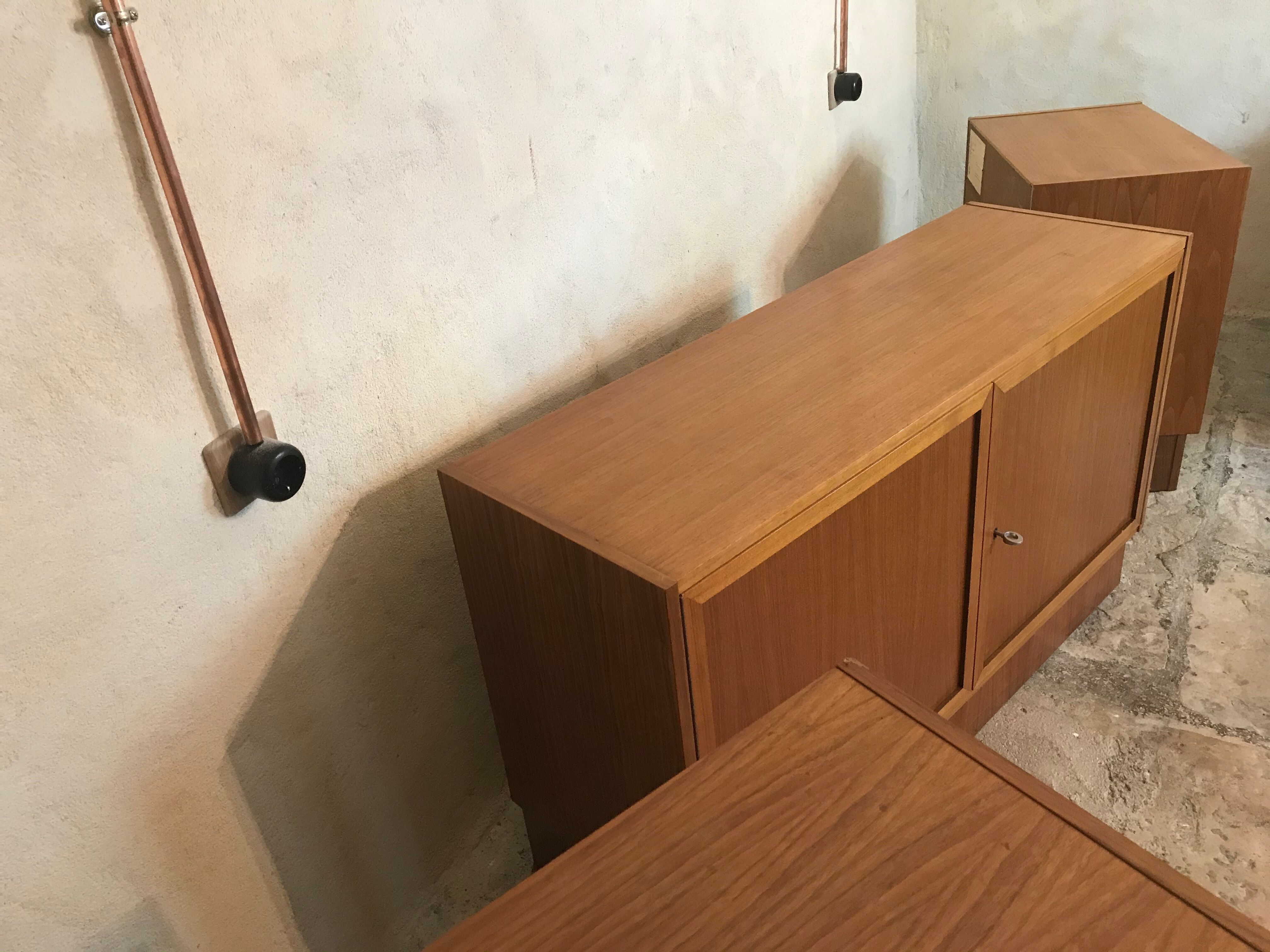 Set de trois modules enfilade style scandinave teck blond 1960