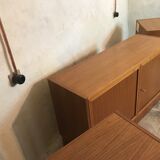 Set of three modules enfilade Scandinavian style blond teak 1960