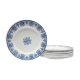 Series of 10 old Terre de Fer plates by L.G. for the earthenware factory of Clairefontaine