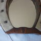 Vintage mirror wood and fur in the shape of horseshoe 25x33cm