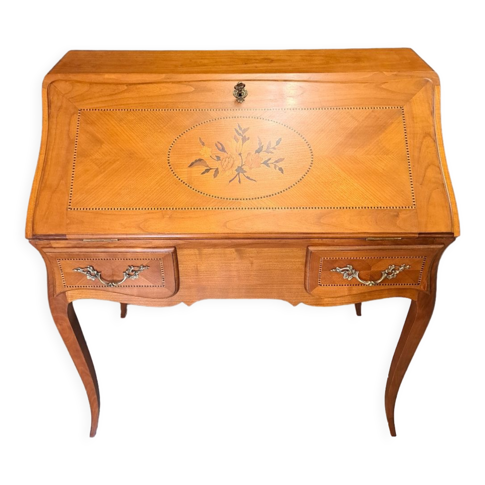 Bureau de pente en marqueterie