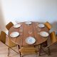 Table ronde à rabats en chêne