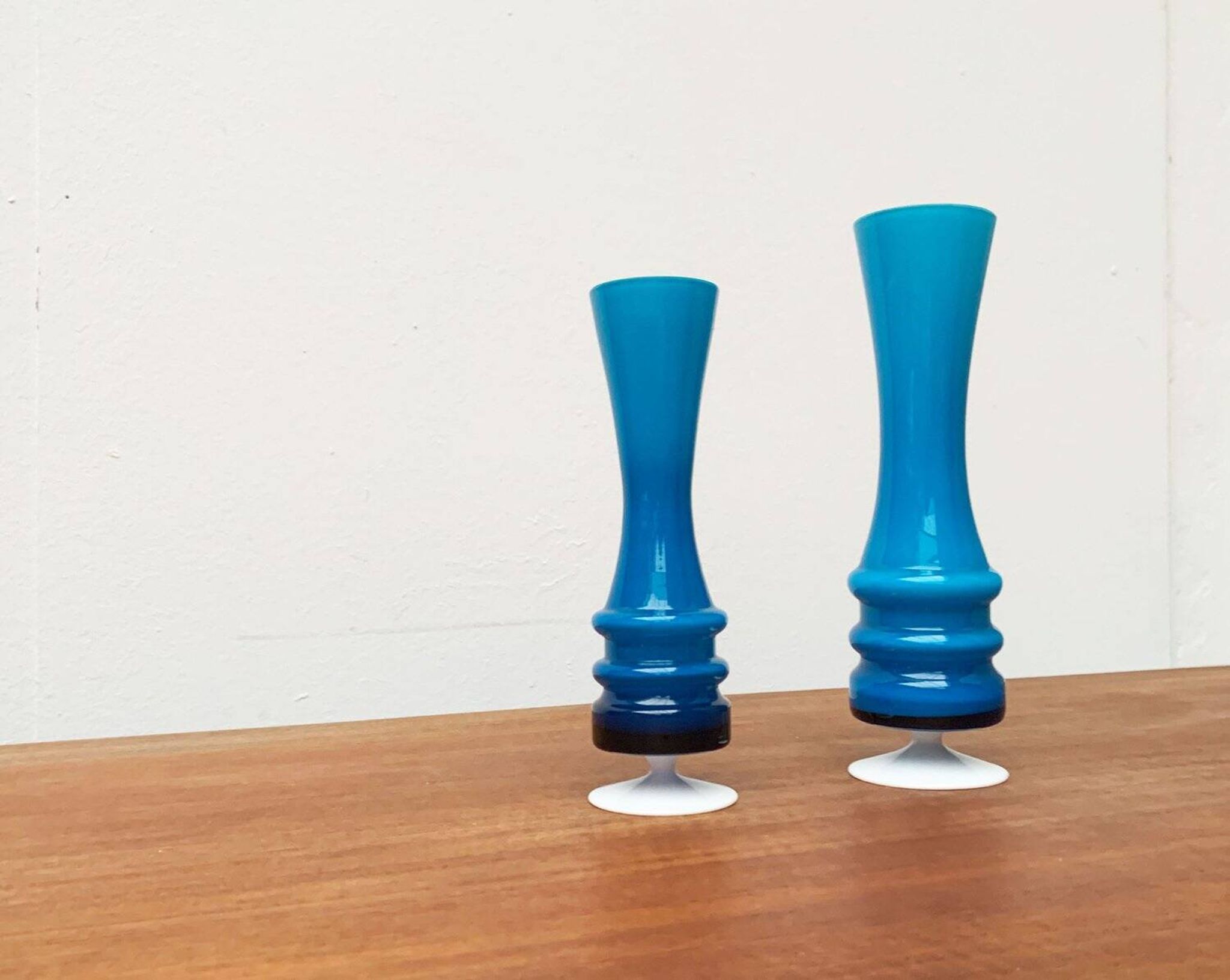 Mid-century German glass vases by Karl Friedrich, 1960s, set of 2.