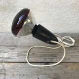Lampe ancienne osram noir + support fil blanc + ampoule rouge années 70 vintage