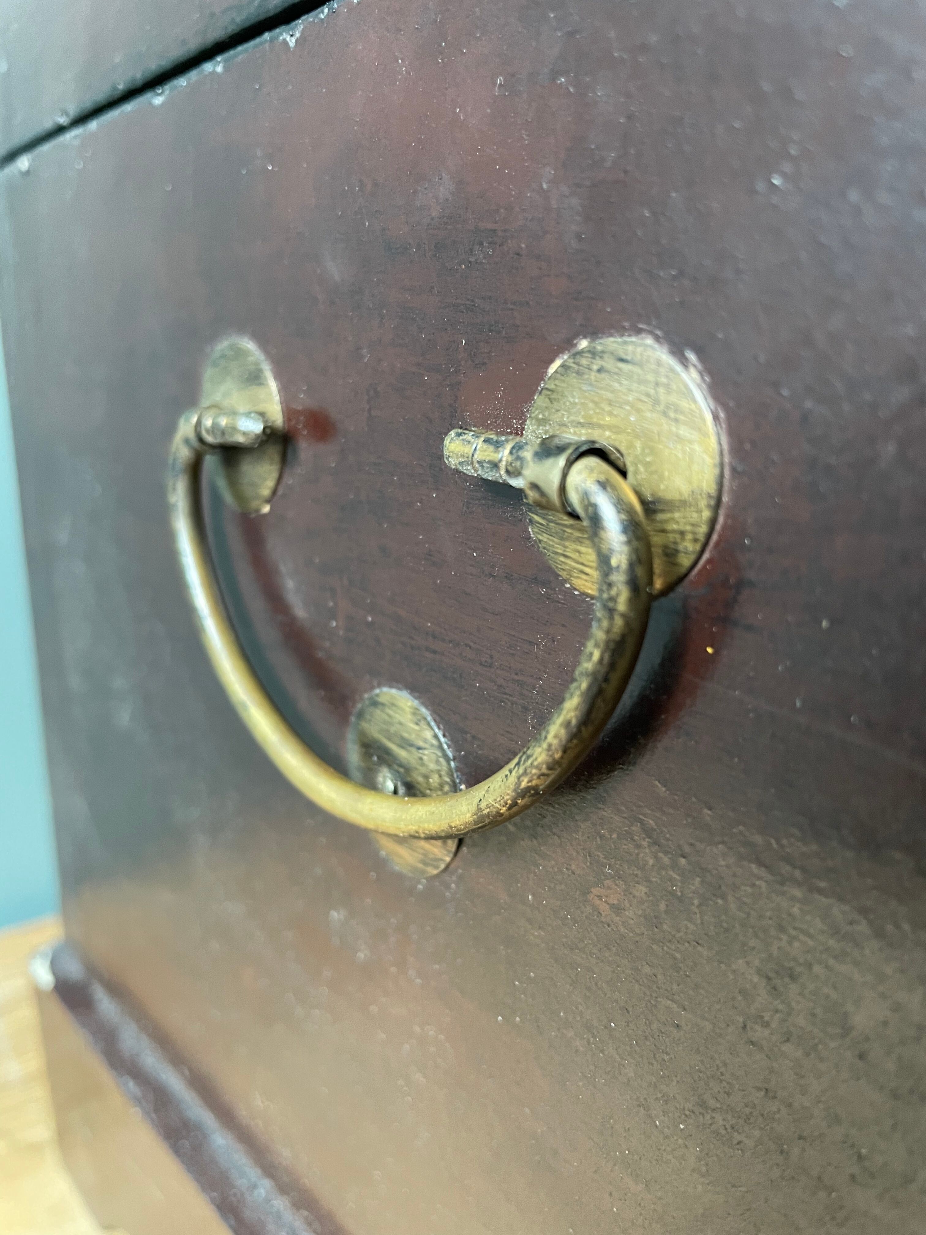 Antique chest in painted lacquered wood