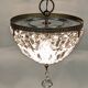 Louis XVI style bronze ceiling light and glass pendants
