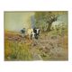 Oswald Garside 1879 - 1942. Bullocks Ploughing, 1904. Watercolour. Framed.