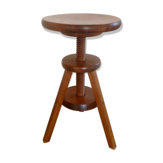 Tabouret à vis en bois années 60