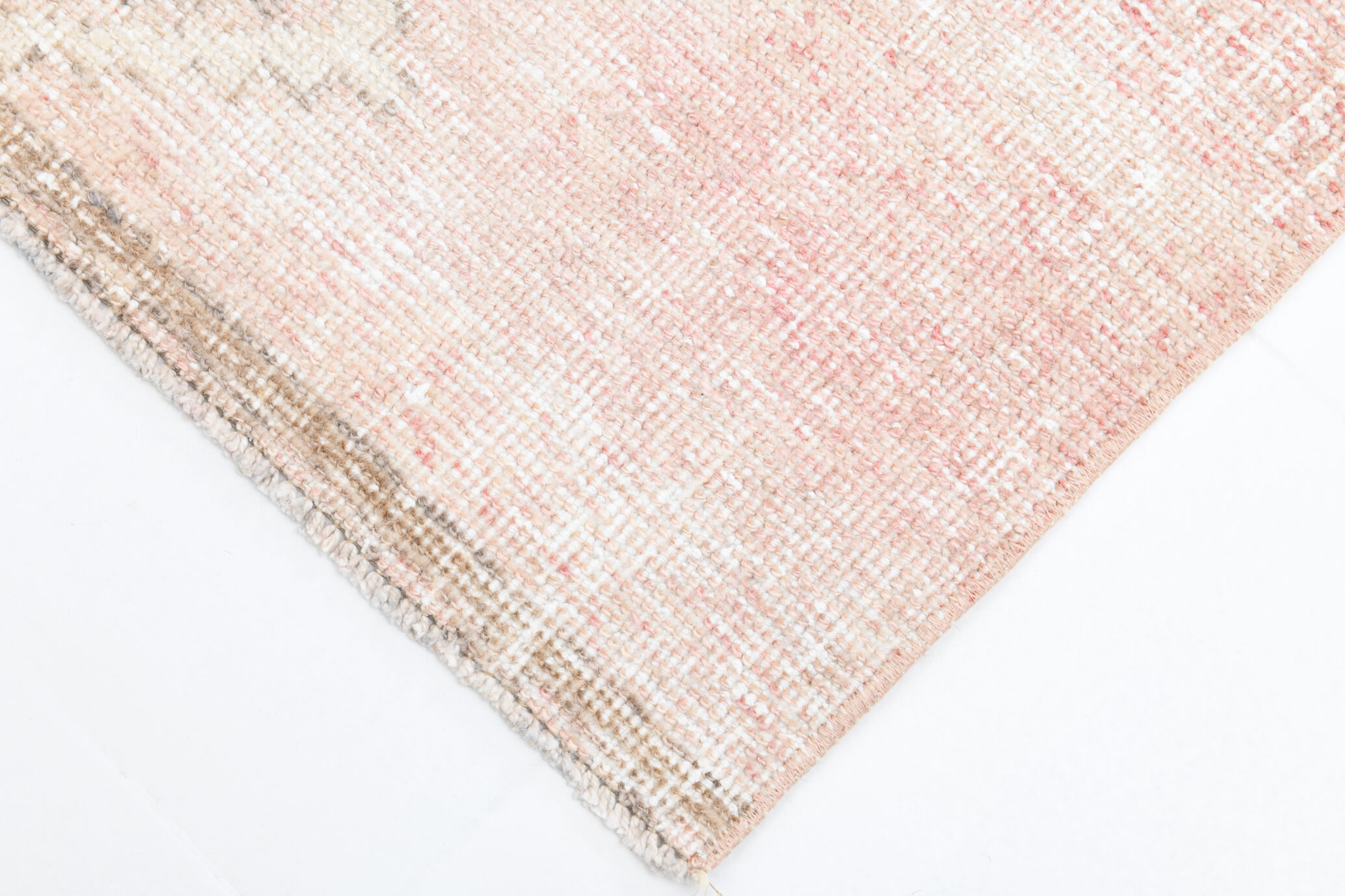 3x11 dusty beige & brown vintage runner rug