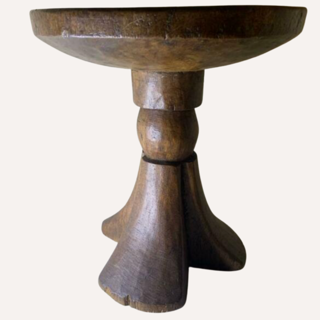 African "jima" wabi sabi tripod stool, ethiopia, 1940s-1950s