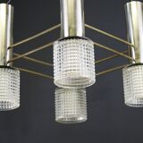 1960s chrome and glass chandelier
