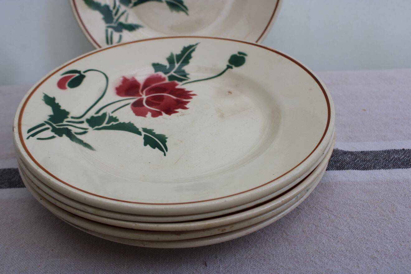 Set of 6 ceramic dessert plates