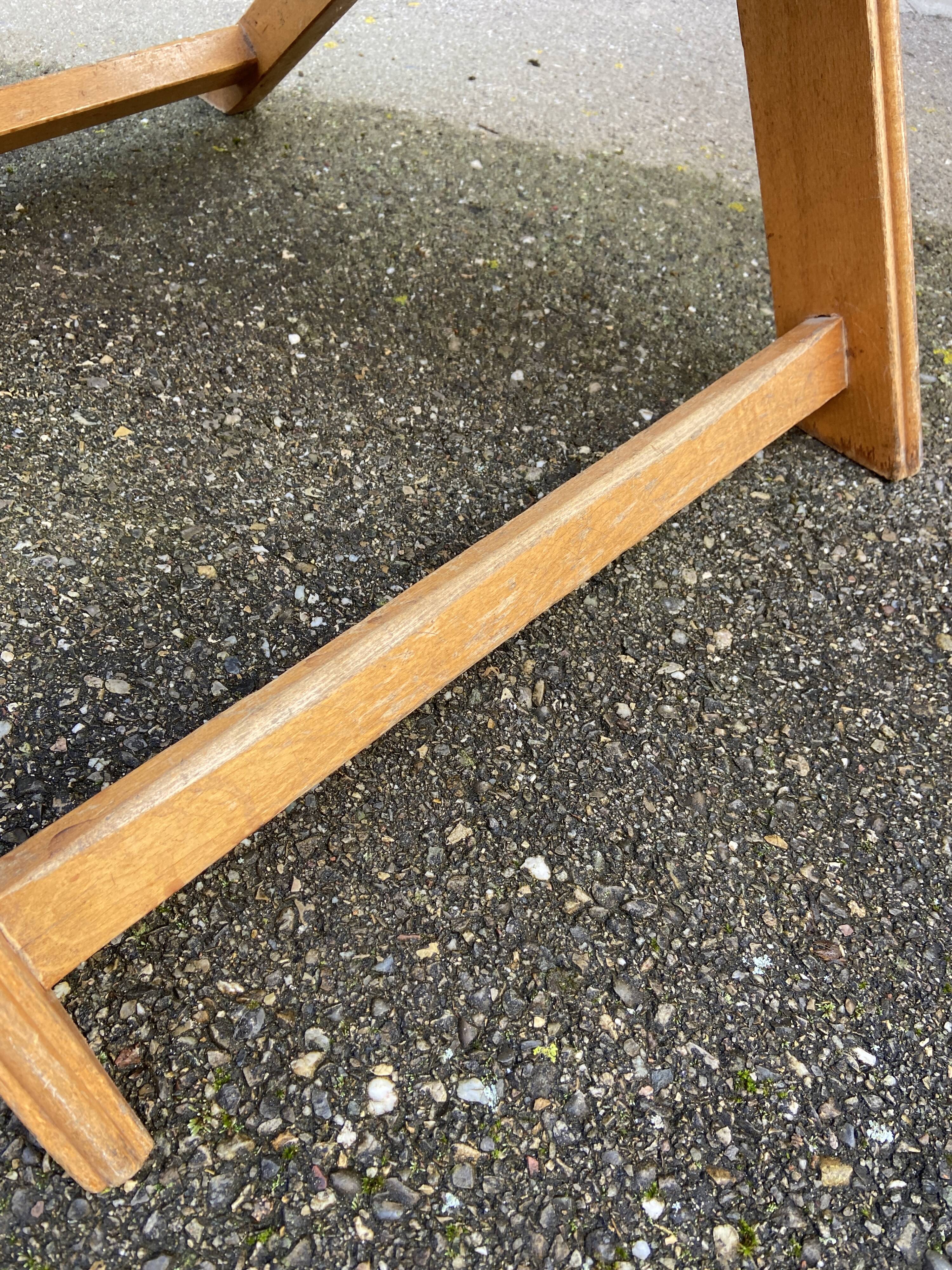 6 folding wooden bistro terrace cafe chairs 60's