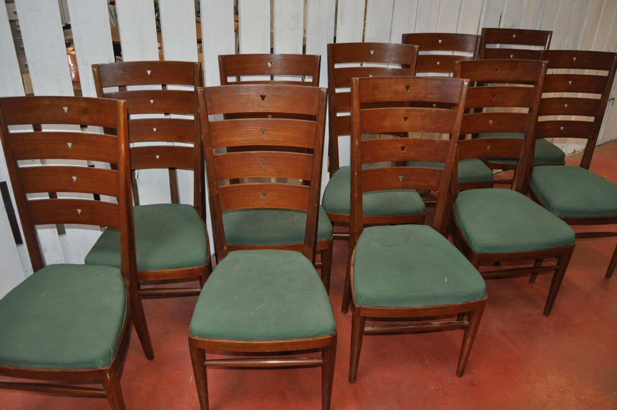 Series of 10 rosewood chairs