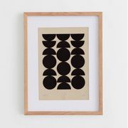 Collage abstrait noir sur papier ancien signé eawy