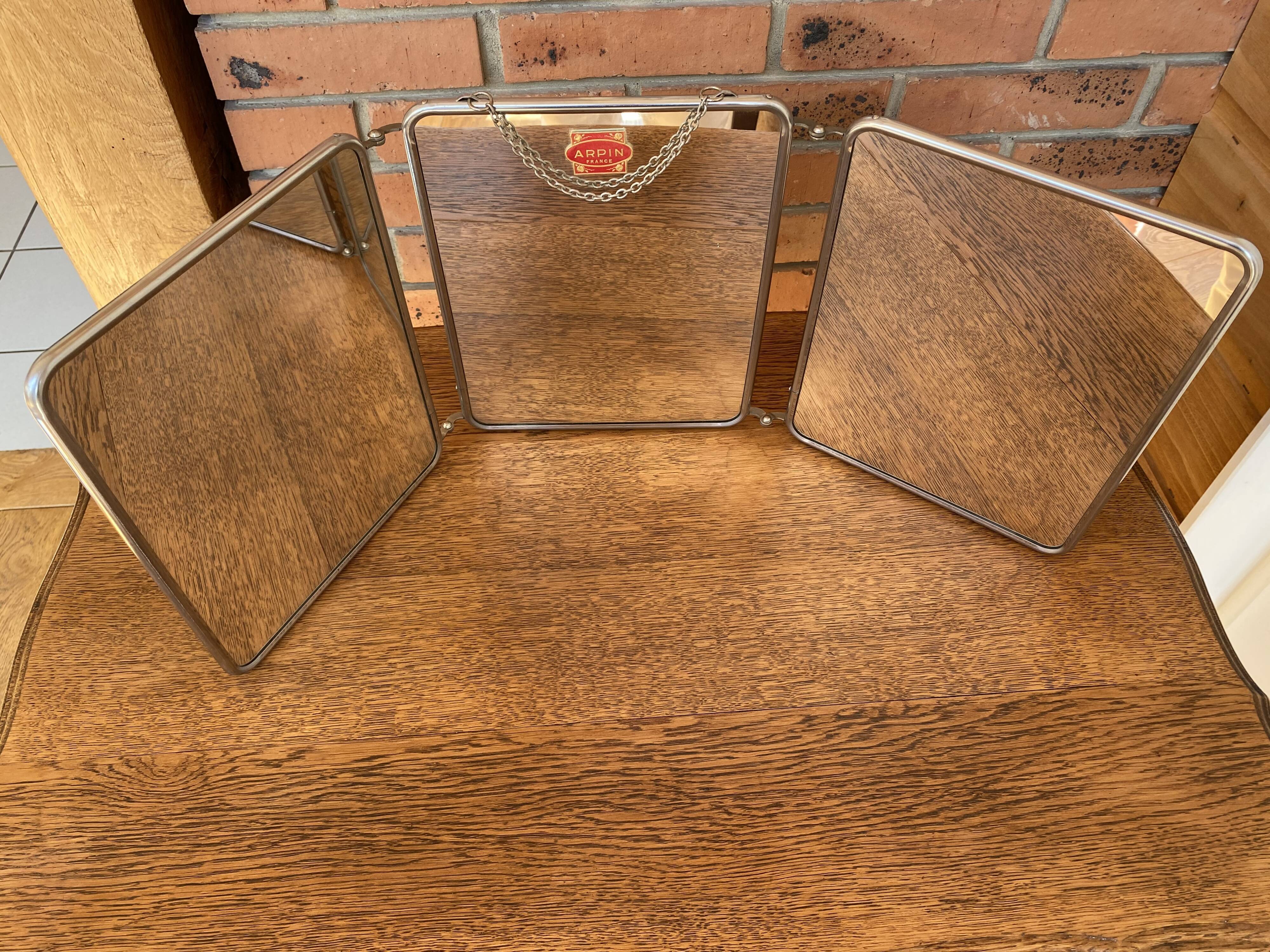 Mirror barber triptych 70x28cm