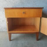 Vintage 70s light wood bedside table