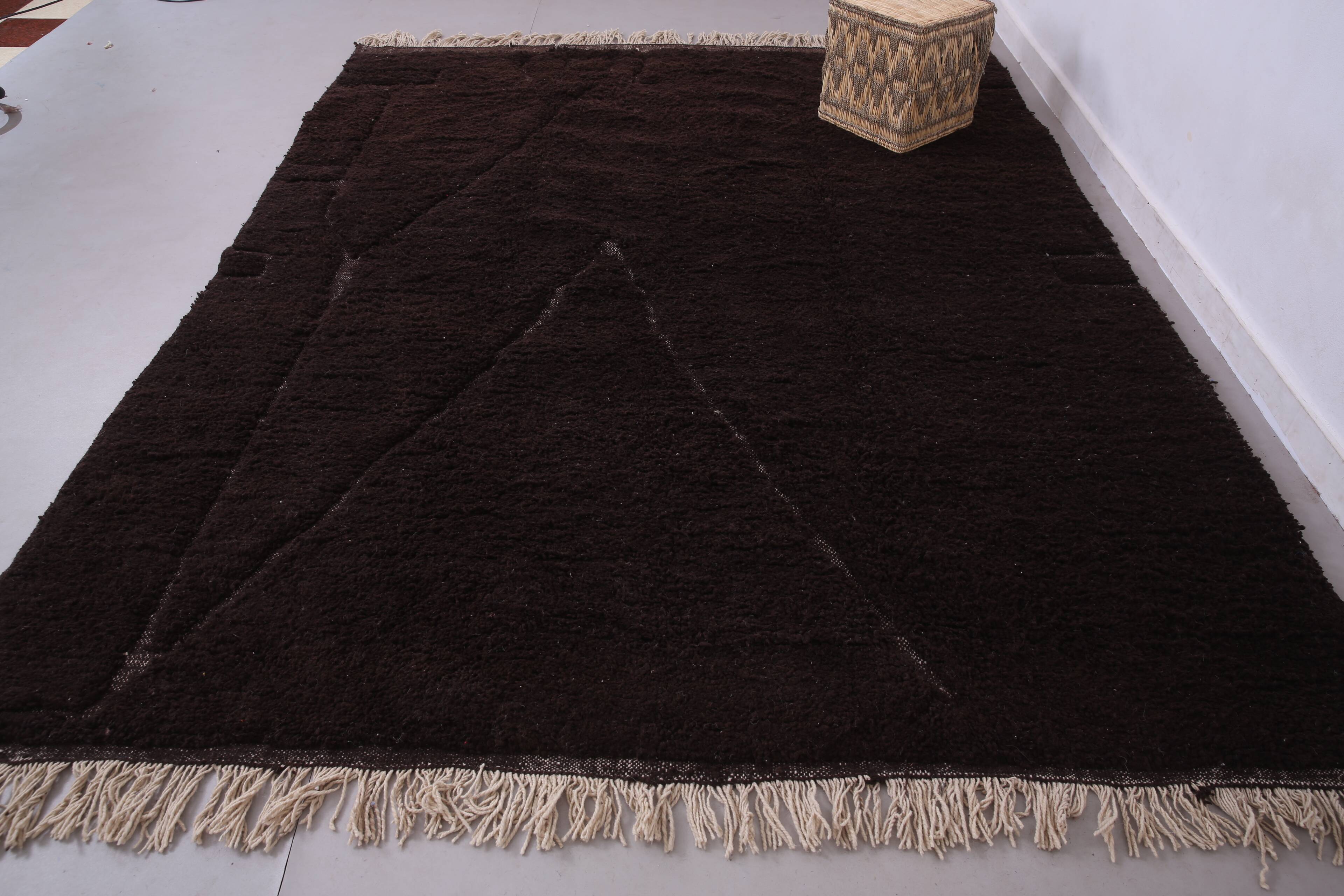 Espresso Brown Moroccan Rug 248 x 310 cm - Vintage Moroccan Rug  Bohemian