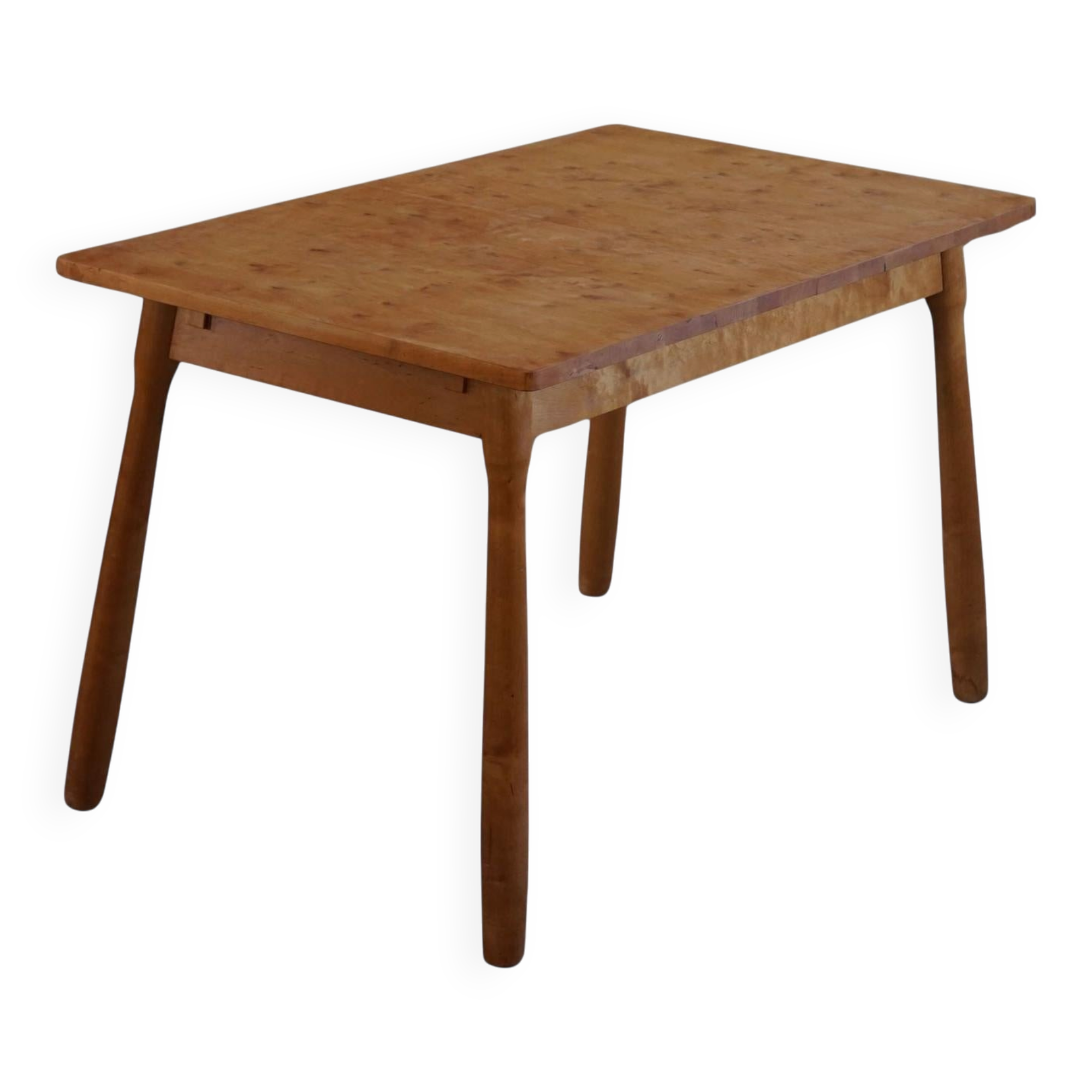 Modern Danish birch desk/dining table attributed to Philip Arctander, 1940s.