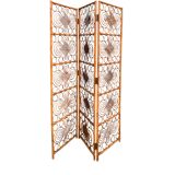 Vintage 1960s Curved Rattan Screen