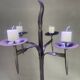 Pair of wrought iron candelabras