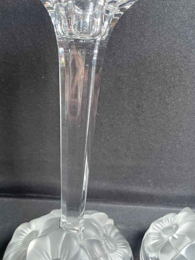 Pair of crystal candle holders - Cristallerie Nachtmann