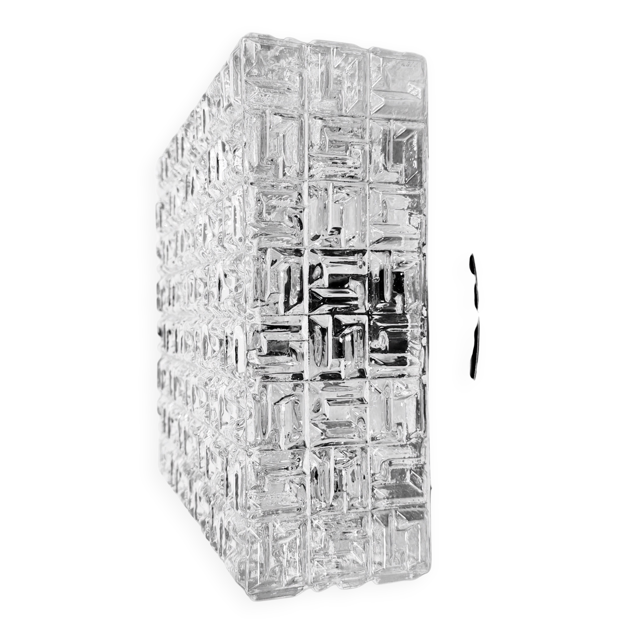 Vintage Glass Wall Or Ceiling Light, 1970s