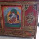 Hand-painted Nepalese Buddha sideboard with storage in the 70s
