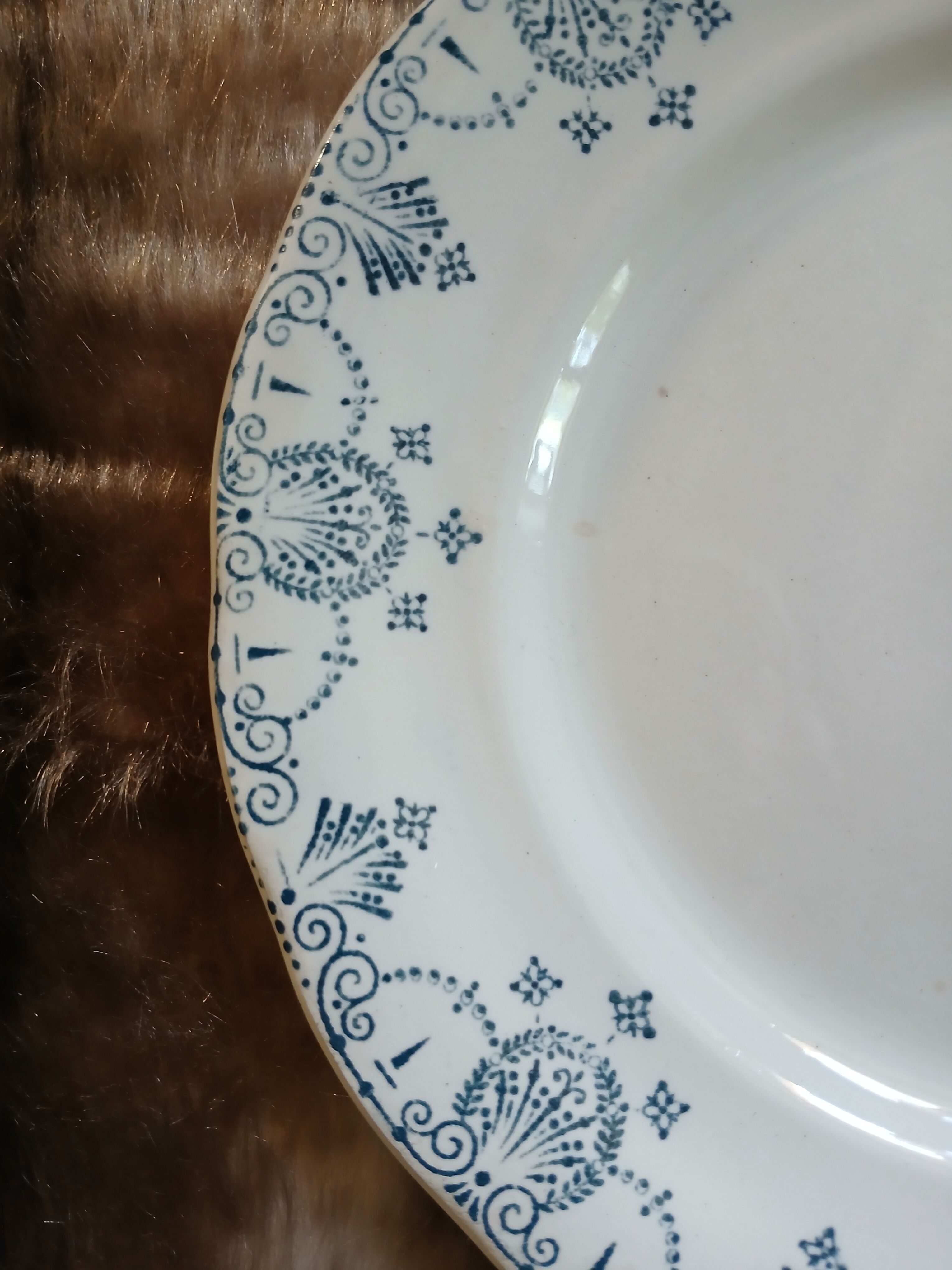 7 antique dessert plates in ironstone