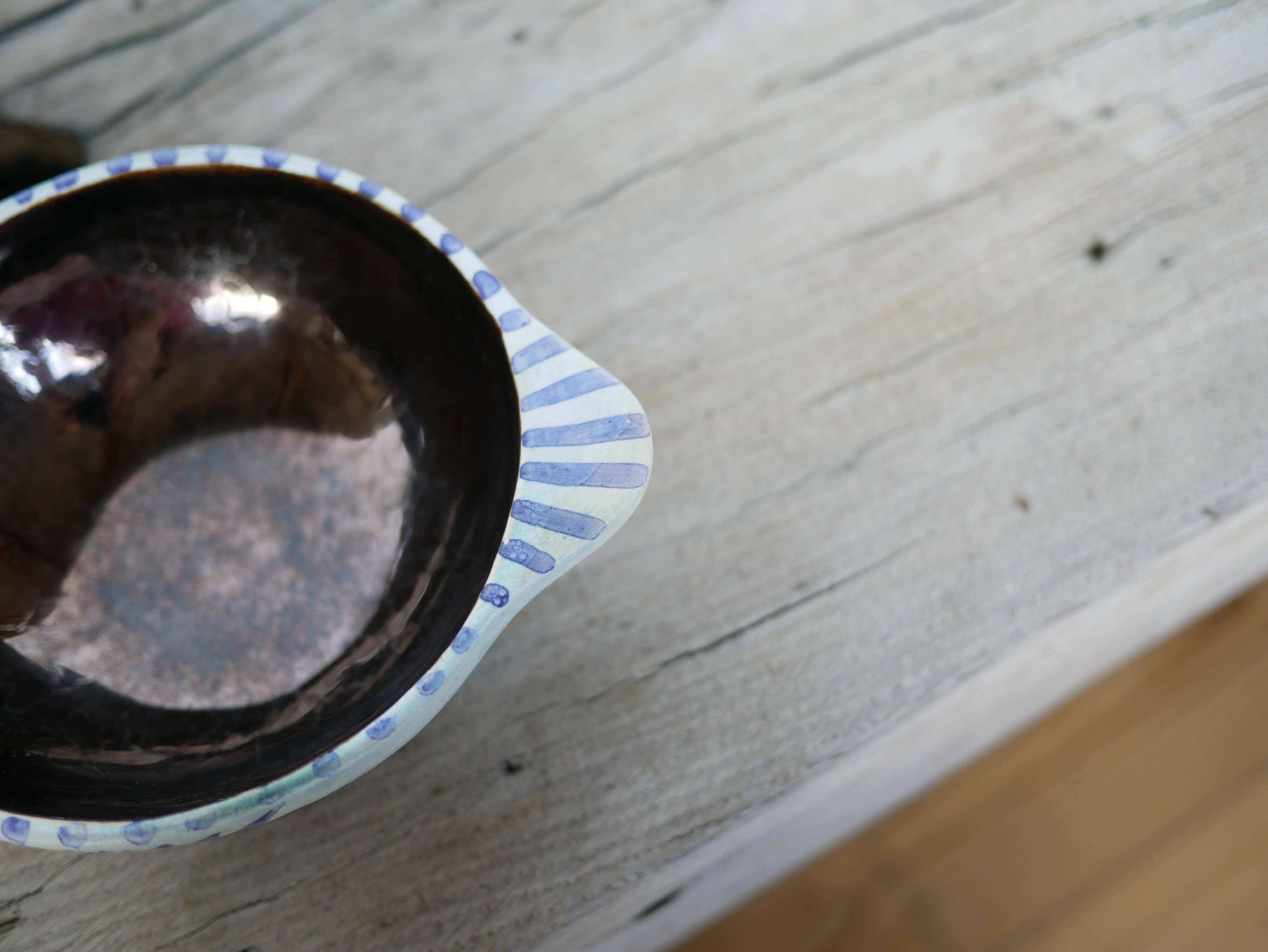 Pair of vintage ceramic thistle bowls by Marie Madeleine Jolly