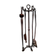 Brutalist fireplace kit in vintage wrought iron from the 60s / 70s