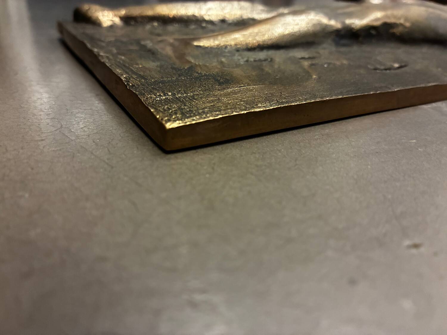 Bronze bas-relief wall panel, signed 20th century