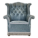 1960s, Danish wingback armchair, light blue velour, original good condition.