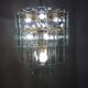 Brass chandelier and beveled glass, Italian manufacturing