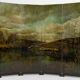 Screen by Bernard Cuenin with lacquered landscape, circa 1970