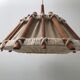 Hanging lamp in linen wood and wool