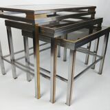 Guy Lefèvre for Maison Jansen, suite of 3 nesting tables, 1970s