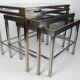 Guy Lefèvre for Maison Jansen, suite of 3 nesting tables, 1970s