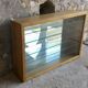 Large pharmacy wall display case in light oak - vintage 1960