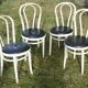 Série de 4 chaises bistrot Thonet blanches et noires