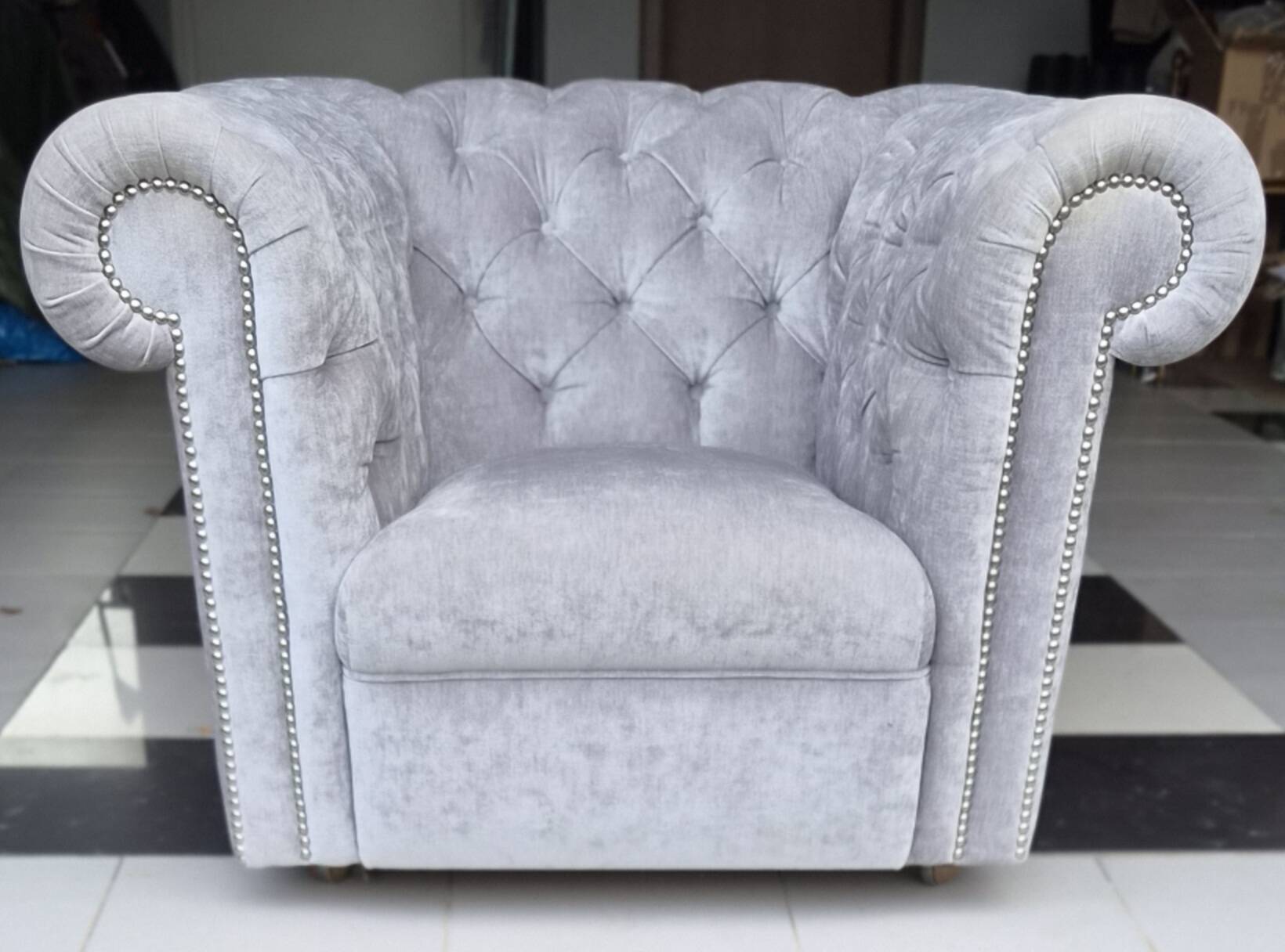 Chesterfield-style armchair