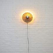 Vintage wall lamp in pleated fabric