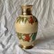 Vintage brass vase with cloisonné enamel floral decoration