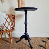 Side table blue base and raw top