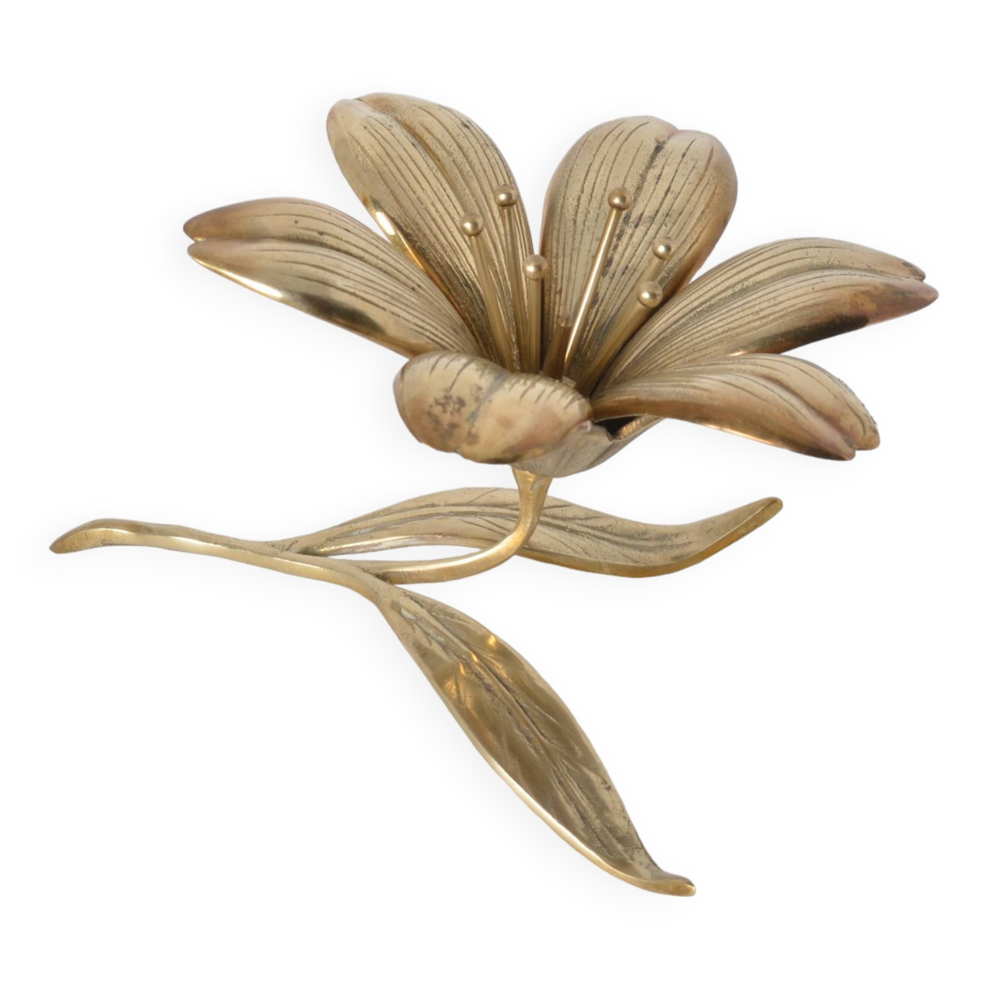 Brass flower ashtray