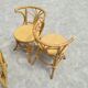 Table and chairs bistrot head to head rattan bamboo 1970