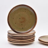 Série d'assiettes en grès 1970 Pierre Digan